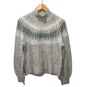Abercrombie & Fitch Women's Patterned Turtleneck Knit Sweater Small Oversized